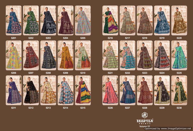 Mother India Vol 52 By Deeptex Daily Wear Printed Cotton Sarees Wholesale Market In Surat
